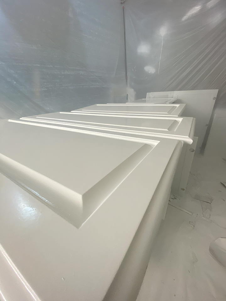 White painted kitchen cabinet doors